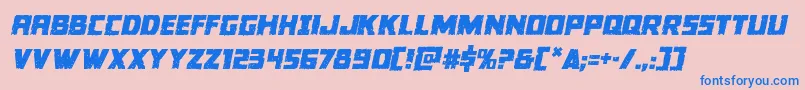 フォントColossussemital – ピンクの背景に青い文字