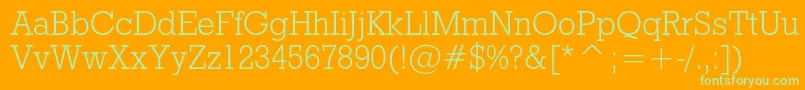 Rodeolightc Font – Green Fonts on Orange Background