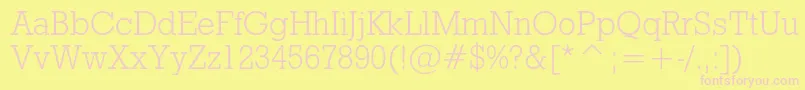 Rodeolightc Font – Pink Fonts on Yellow Background