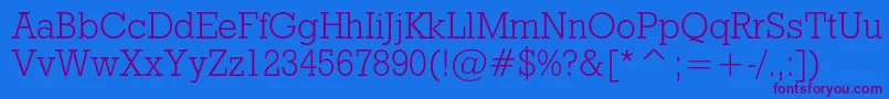 Rodeolightc Font – Purple Fonts on Blue Background