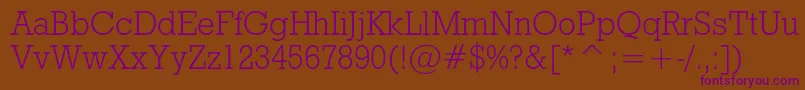 Rodeolightc Font – Purple Fonts on Brown Background