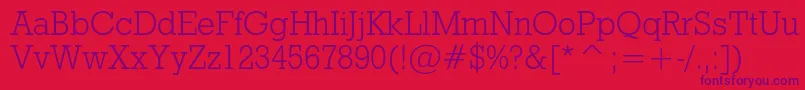 Rodeolightc Font – Purple Fonts on Red Background