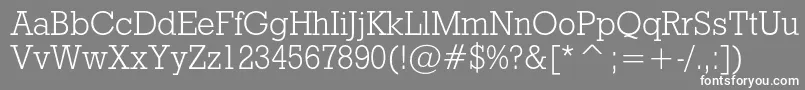 フォントRodeolightc – 灰色の背景に白い文字