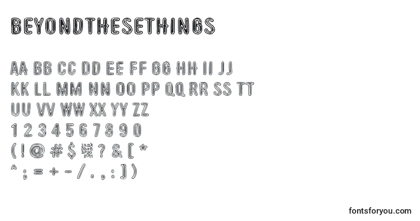 Fuente BeyondTheseThings - alfabeto, números, caracteres especiales