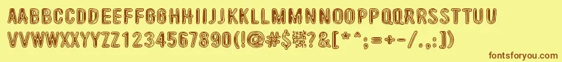 BeyondTheseThings Font – Brown Fonts on Yellow Background