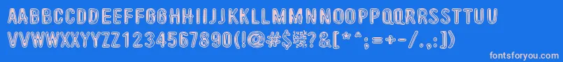 フォントBeyondTheseThings – ピンクの文字、青い背景