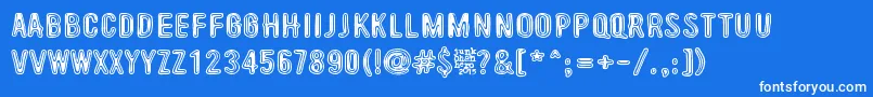 フォントBeyondTheseThings – 青い背景に白い文字