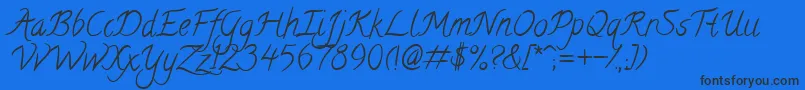 CalligraffittiRegular Font – Black Fonts on Blue Background