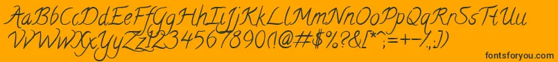 CalligraffittiRegular-Schriftart – Schwarze Schriften auf orangefarbenem Hintergrund