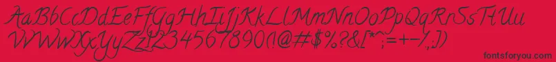 CalligraffittiRegular Font – Black Fonts on Red Background