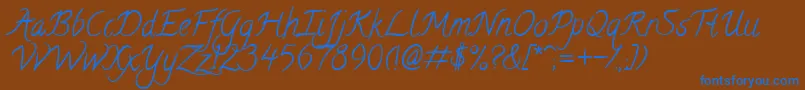 CalligraffittiRegular Font – Blue Fonts on Brown Background