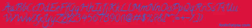 CalligraffittiRegular Font – Blue Fonts on Red Background