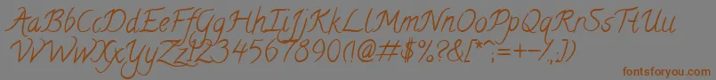 CalligraffittiRegular Font – Brown Fonts on Gray Background