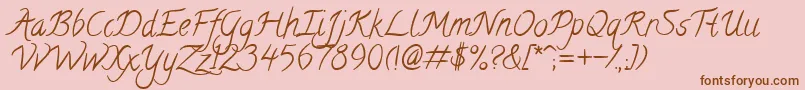 CalligraffittiRegular Font – Brown Fonts on Pink Background