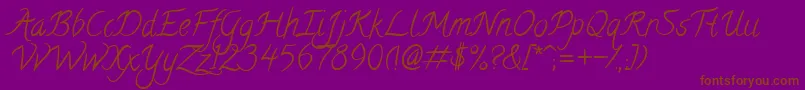 CalligraffittiRegular Font – Brown Fonts on Purple Background