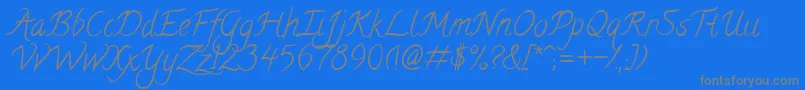 CalligraffittiRegular Font – Gray Fonts on Blue Background