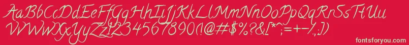 CalligraffittiRegular Font – Green Fonts on Red Background
