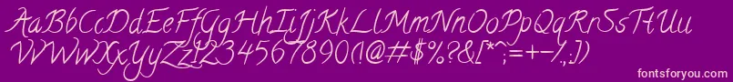 CalligraffittiRegular Font – Pink Fonts on Purple Background