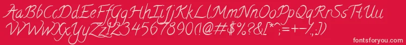 CalligraffittiRegular Font – Pink Fonts on Red Background