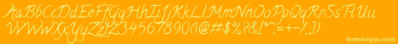 CalligraffittiRegular Font – Yellow Fonts on Orange Background