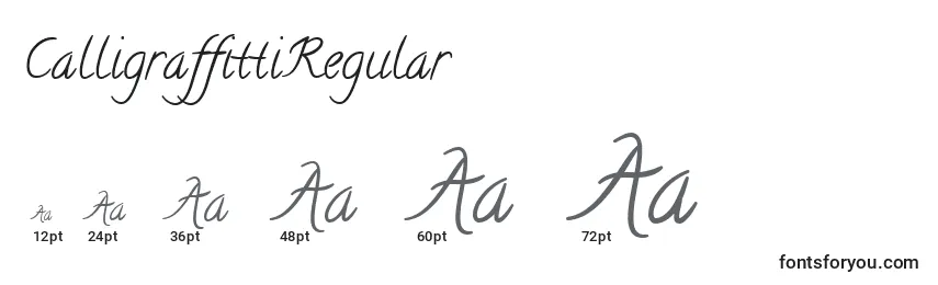 Размеры шрифта CalligraffittiRegular