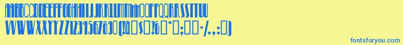 Pinballwhiznf Font – Blue Fonts on Yellow Background