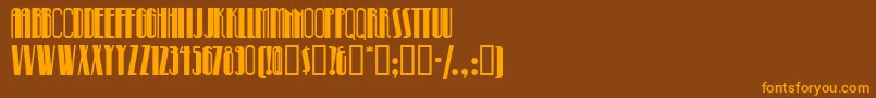 Pinballwhiznf Font – Orange Fonts on Brown Background