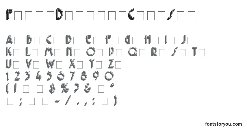 Czcionka FerioDisplayCapsSsi – alfabet, cyfry, specjalne znaki