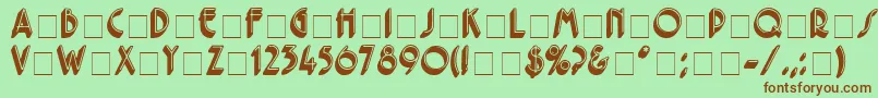 FerioDisplayCapsSsi Font – Brown Fonts on Green Background