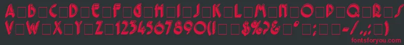Police FerioDisplayCapsSsi – polices rouges sur fond noir