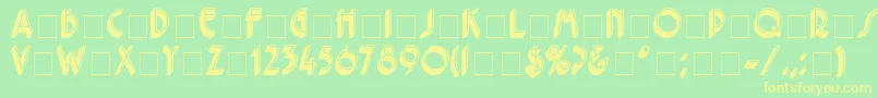 FerioDisplayCapsSsi Font – Yellow Fonts on Green Background