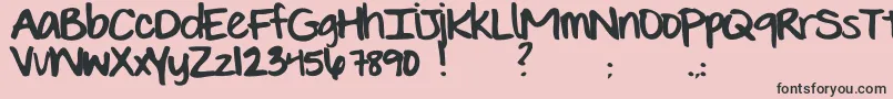 EvieSHand-Schriftart – Schwarze Schriften auf rosa Hintergrund