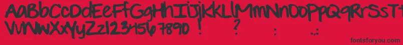 EvieSHand Font – Black Fonts on Red Background