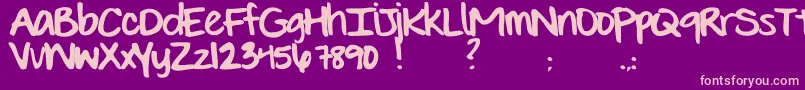 EvieSHand Font – Pink Fonts on Purple Background