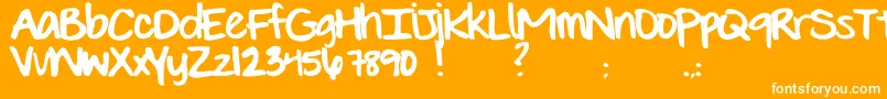 EvieSHand Font – White Fonts on Orange Background