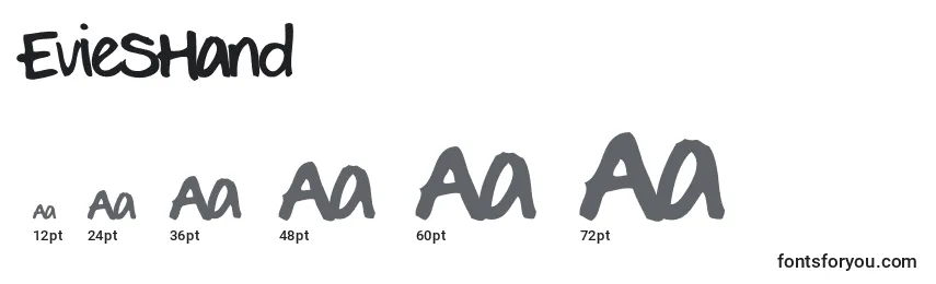 EvieSHand Font Sizes