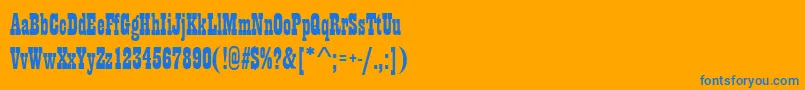 フォントPrescottRegular – オレンジの背景に青い文字