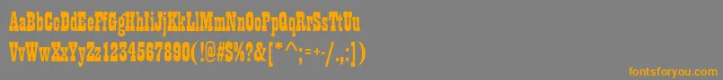 フォントPrescottRegular – オレンジの文字は灰色の背景にあります。