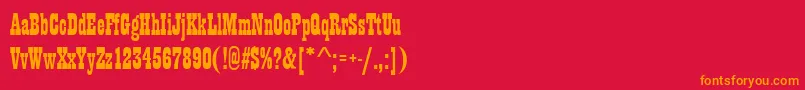 PrescottRegular Font – Orange Fonts on Red Background