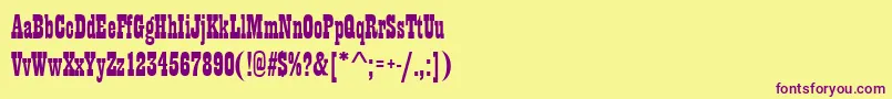 PrescottRegular Font – Purple Fonts on Yellow Background
