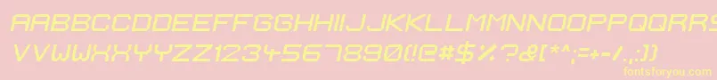 IgnisEtGlaciesExtraSharpItalic-Schriftart – Gelbe Schriften auf rosa Hintergrund