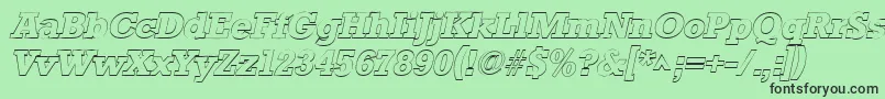 StaffordoutlineItalic Font – Black Fonts on Green Background