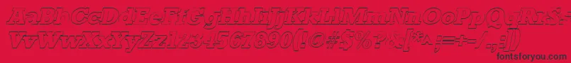 StaffordoutlineItalic Font – Black Fonts on Red Background