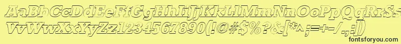 StaffordoutlineItalic Font – Black Fonts on Yellow Background