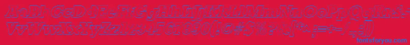 StaffordoutlineItalic Font – Blue Fonts on Red Background