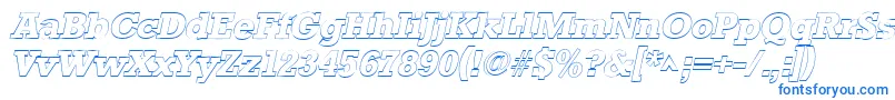 Шрифт StaffordoutlineItalic – синие шрифты на белом фоне