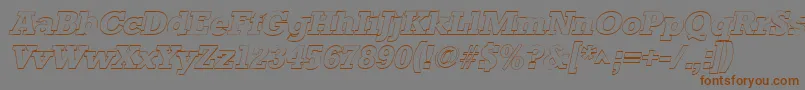 StaffordoutlineItalic Font – Brown Fonts on Gray Background