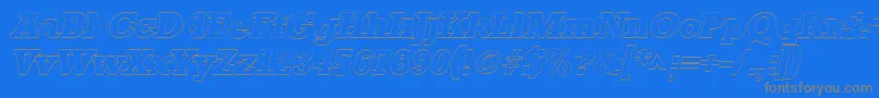 StaffordoutlineItalic-fontti – harmaat kirjasimet sinisellä taustalla