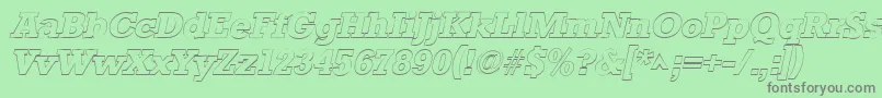 フォントStaffordoutlineItalic – 緑の背景に灰色の文字