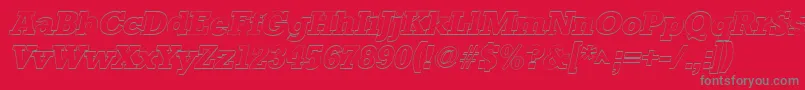 StaffordoutlineItalic Font – Gray Fonts on Red Background